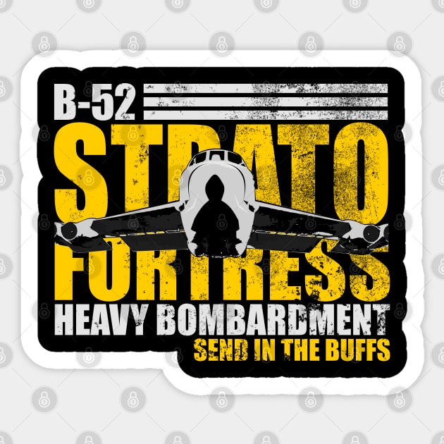 B-52 Stratofortress (distressed) Sticker by TCP